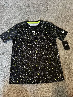Boys Nike 3 Brand Tee - Large - Black/Volt